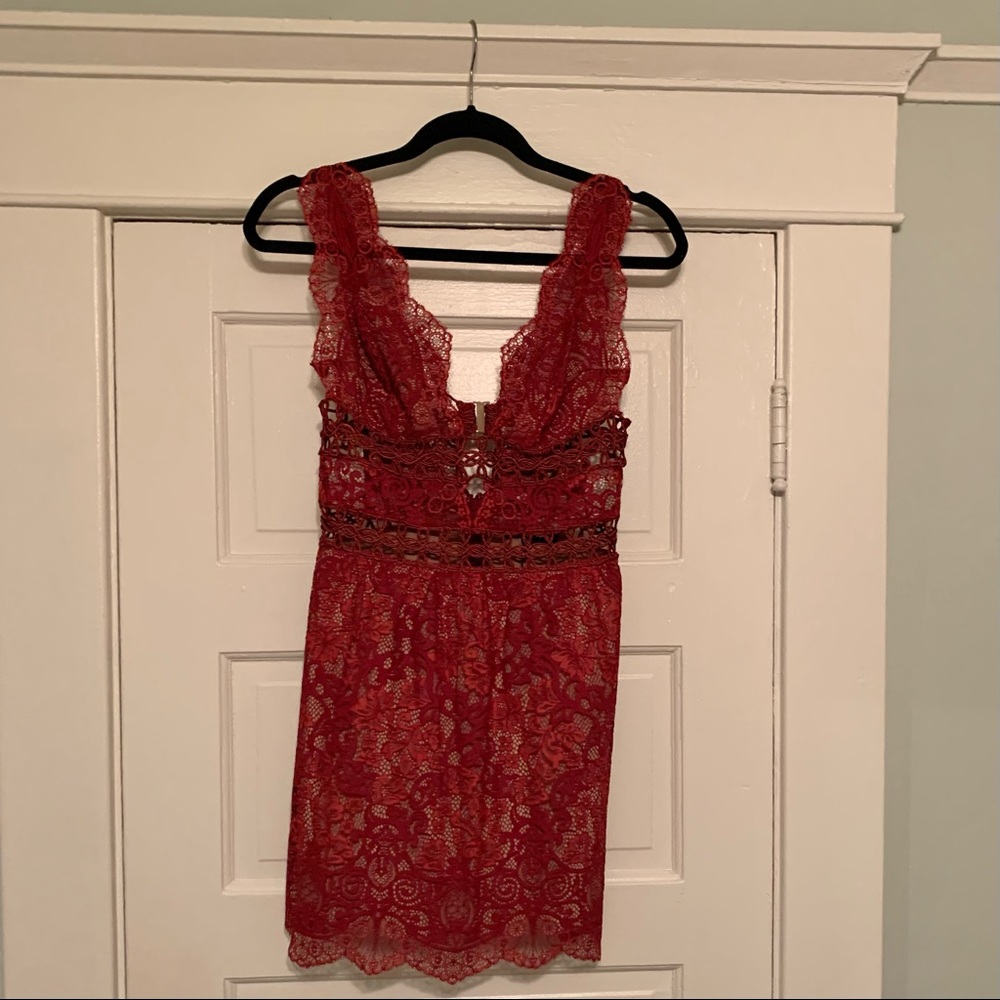 For Love & Lemons Mon Cheri Mini Dress